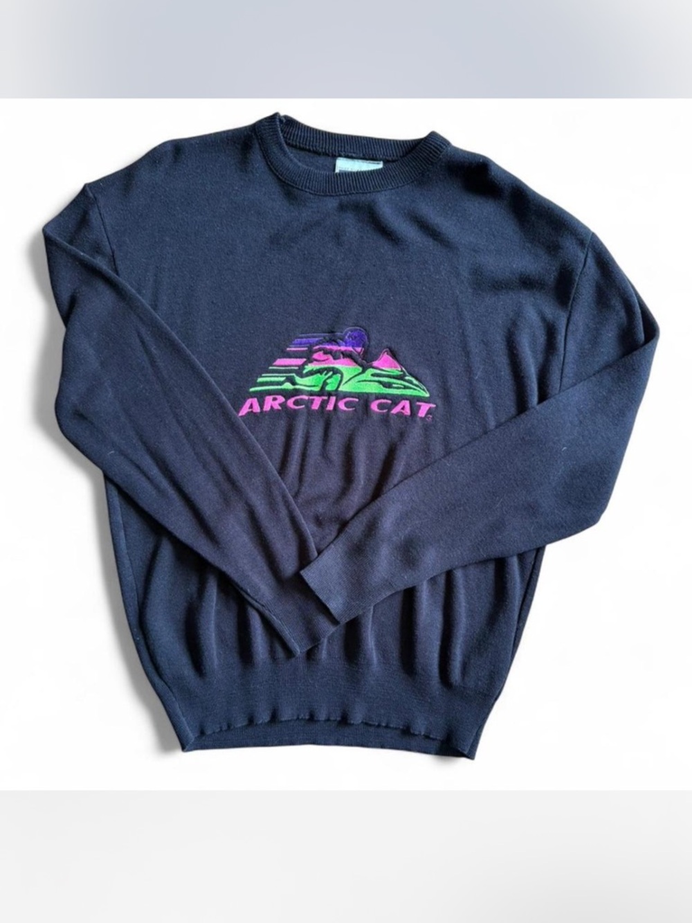 Vintage 90s Arctic Cat Arcticwear Black Crewneck Sweater Men’s Size large USA